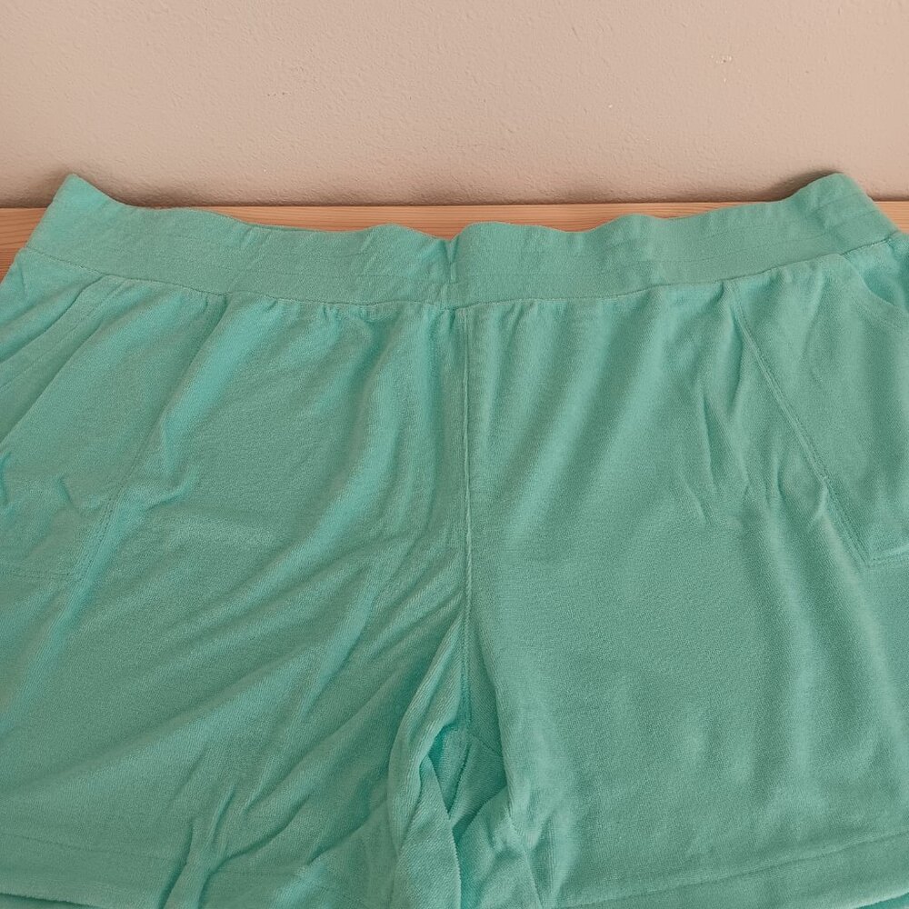 Belle Beach by Kim Gravel Poolside Terry Curved Hem Shorts , Aqua more Sizes a60 - Picture 3 of 4
